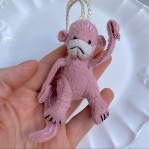 crate and barrel felt monkey ornament